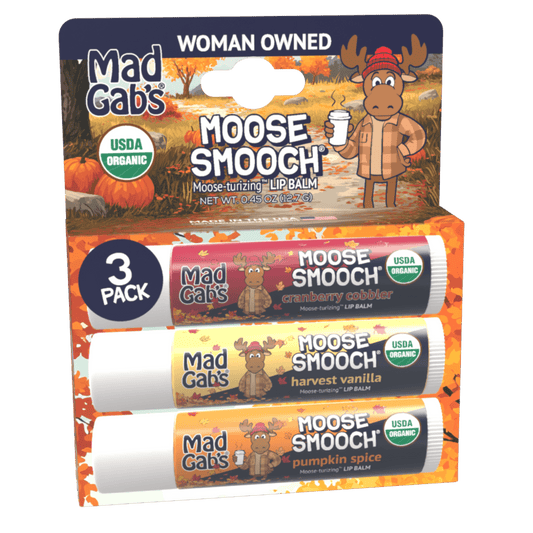 3pk Fall Moose Smooch Lip Balm Assorted Pack - Cranberry Cobbler, Harvest Vanilla, Pumpkin Spice
