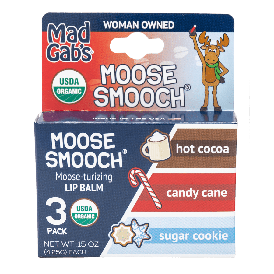 3pk Moose Smooch Holiday Lip Balm Assorted Pack-(with Hot Cocoa!)