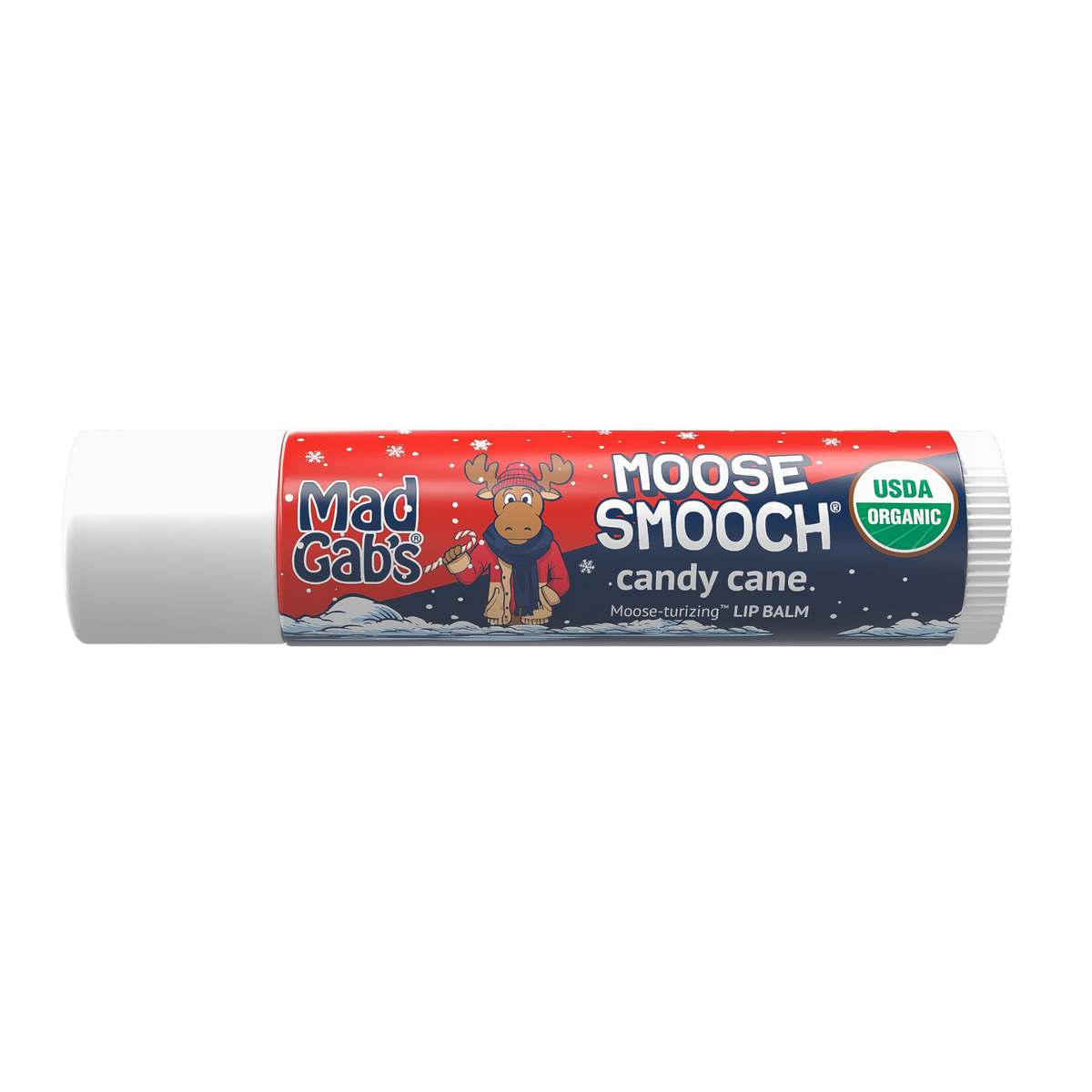 3pk Moose Smooch Holiday Lip Balm Assorted Pack-Candy Cane, Gingerbread, Eggnog