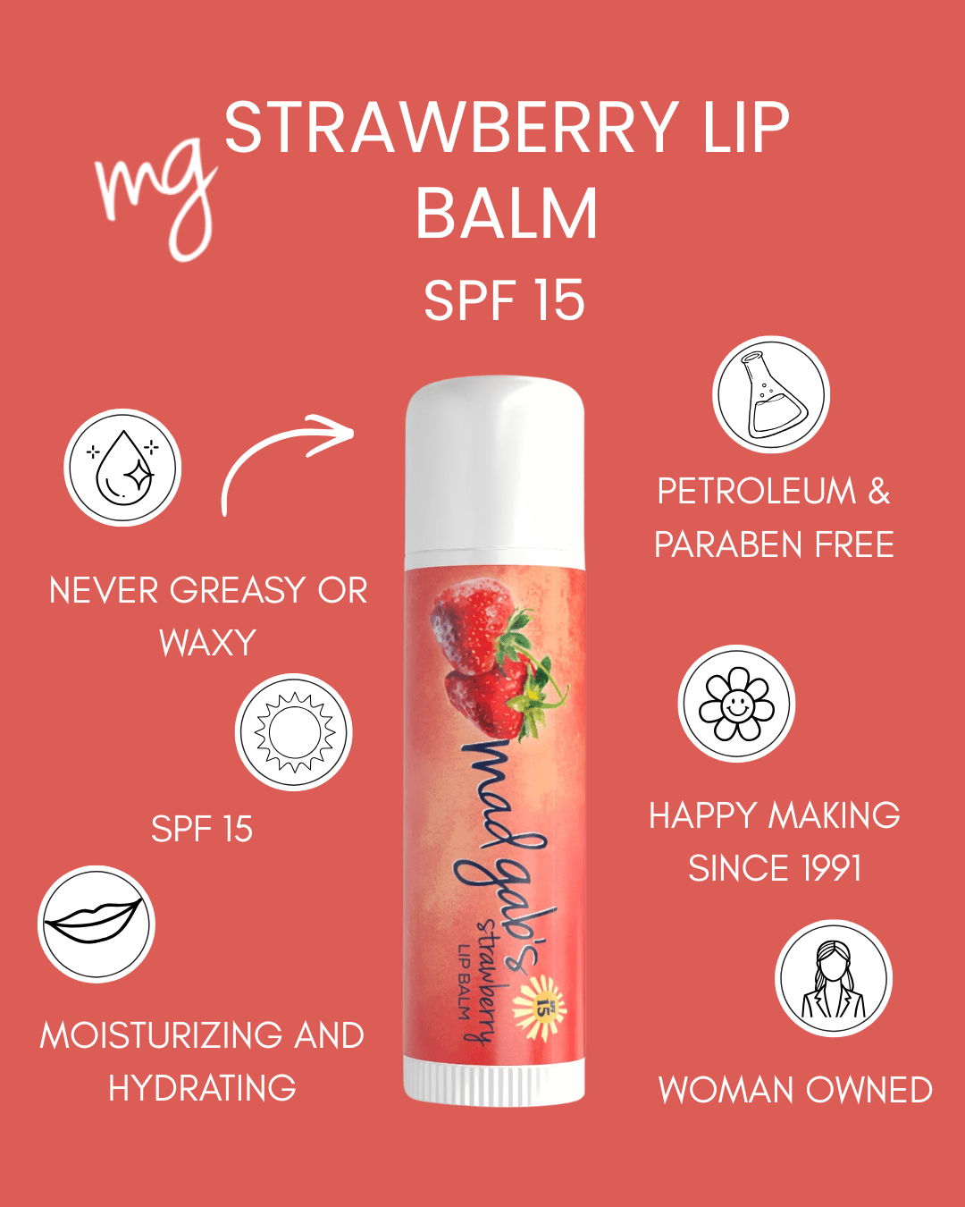 Strawberry SPF 15 Lip Balm (3 pack)